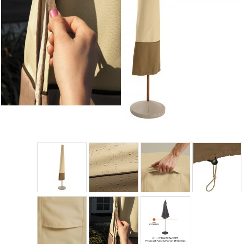 Offset Umbrella Cover (92"H x 25"W Hem x 7.5"W Top)
